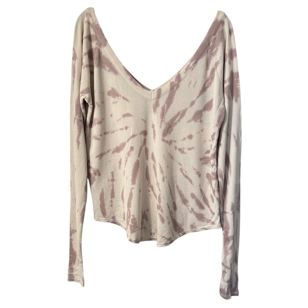Chaser Tie Dye Waffle Knit Long Sleeve Top